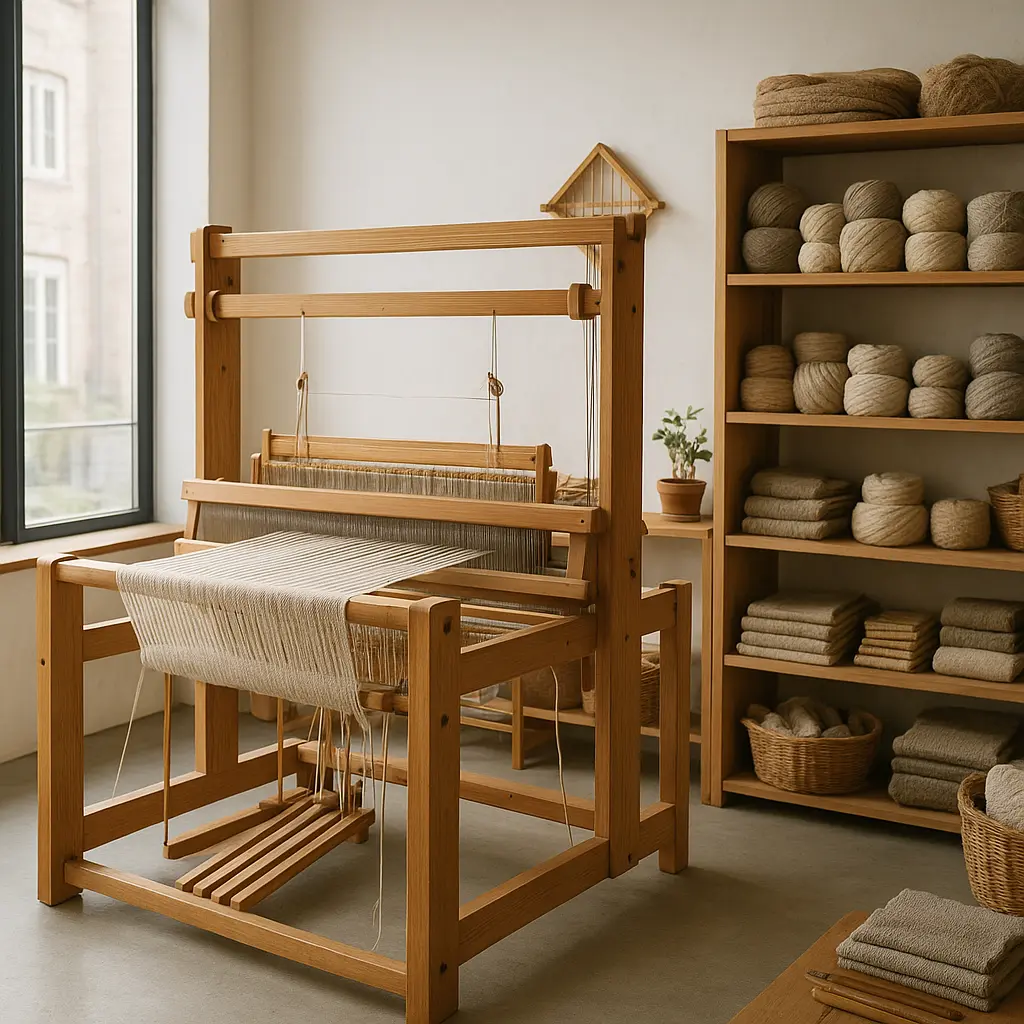 Webstudio mit Holzwebstuhl